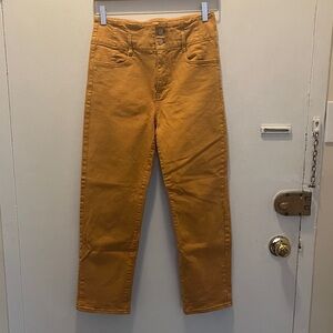 High-Waist Straight Leg women’s Jeans - Mustard Yellow